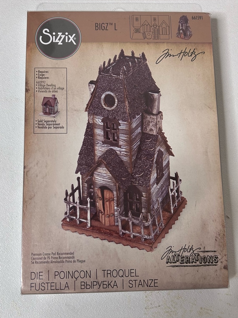 Village Manor Sizzix Tim Holtz Alterations BigZ L Die Cut #661591 New in Package
